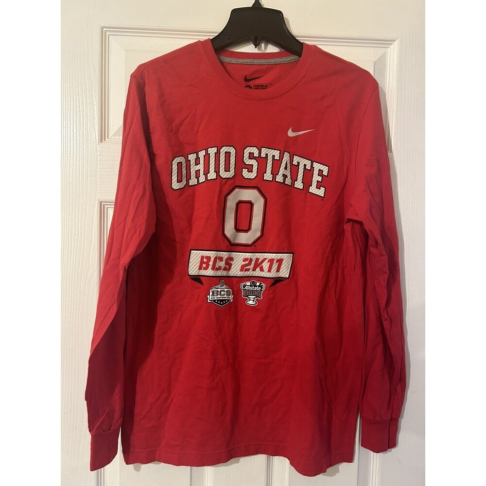 Nike Ohio State Buckeyes BCS 2K11 Sugar Bowl Long Sleeve Shirt Mens Large